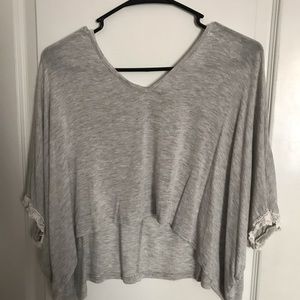 grey flowy crop top
